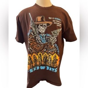Authentic WARREN LOTAS Revenge End of Days Vintage Wash Brown Size XXL